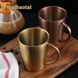 304 Stainless Steel Metal Cup Hairline Mirror Polish Finish Metal Cup