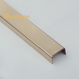 Straight Edge U Shape Gold Mirror Silver Mirror Rose Gold 304 Stainless Steel Profile
