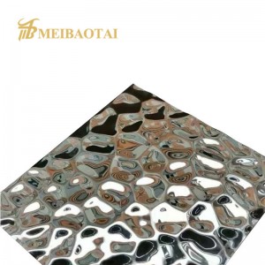 Mirror Polish Water Rippler Stamepd 1219x2438mm 0.65mm 304 Stainless Steel Sheet
