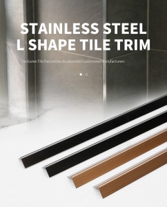 PVD Color Coating Mirror Polish Design SS Metal L Profiles Stainless Steel L Tile Trim for Wall Corner Decoration