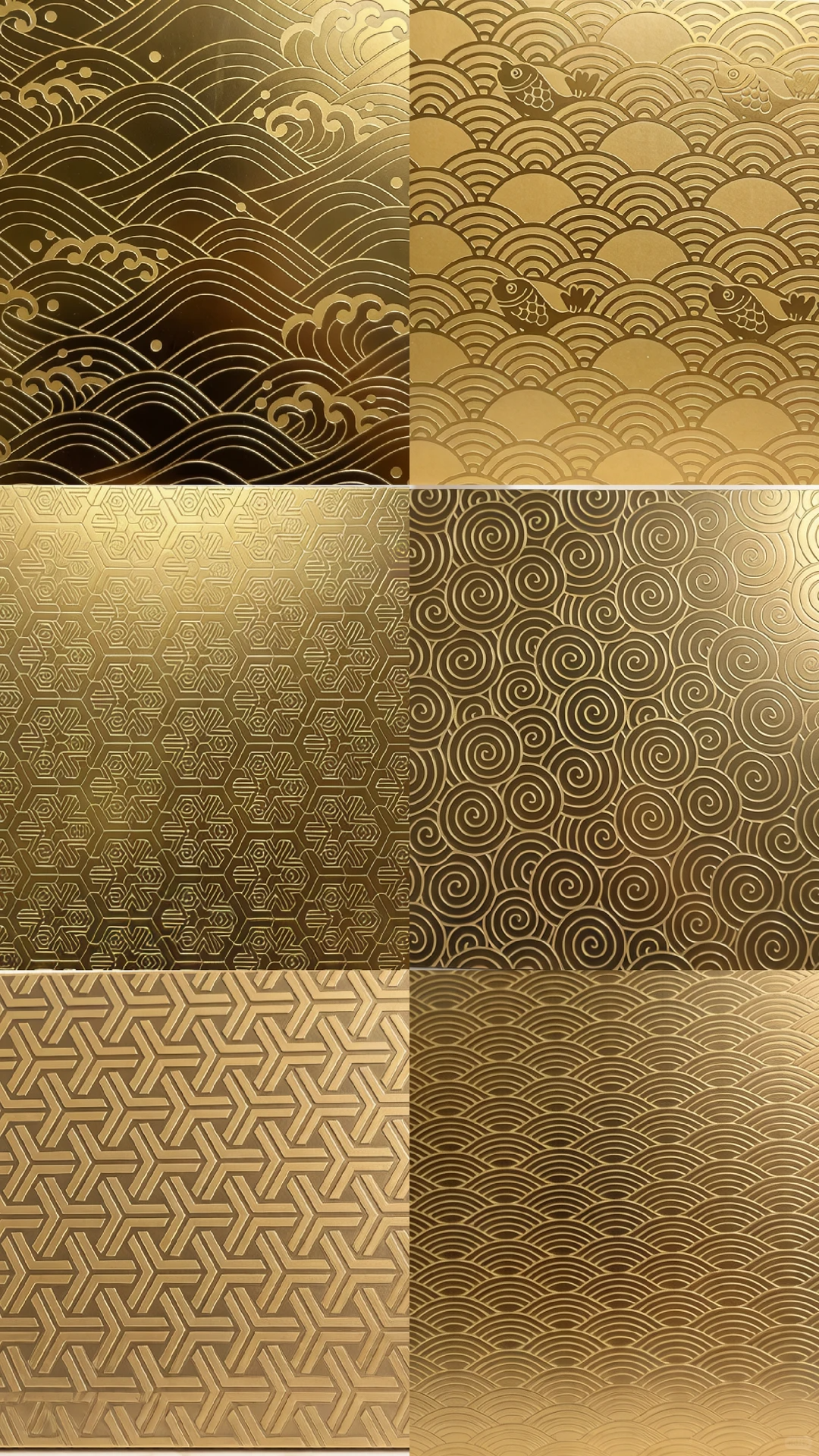 Gold Etched Stainless Steel Decorative Sheet Four Feet Featured Image