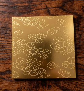 Gold Etched Stainless Steel Decorative Sheet Four Feet