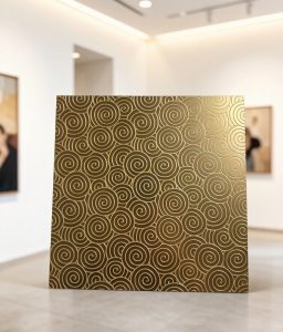 Gold Etched Stainless Steel Decorative Sheet Four Feet