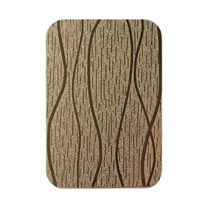 Gold Mirror Wooden Wicker Pattern Embossed Stainless Steel Sheet