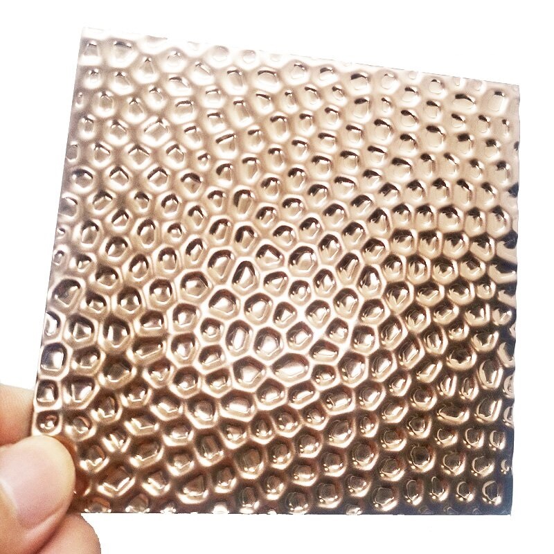 Rose Gold Honeycomb Pattern Stainless Steel Plate
