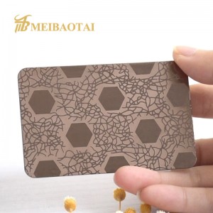 Lapisan PVD Lembaran Baja Tahan Karat Etsa Cermin Rose Gold