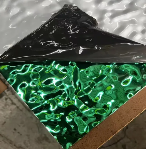 304 PVD Color Water Ripple Stainless Steel Sheet (Black, Blue, Green, Purple)