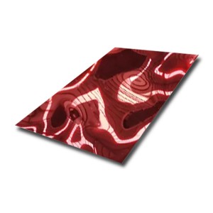 PVD Red Mirror Stamped Water Ripple Stamped Stainless Steel Sheet