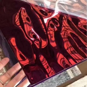 PVD Red Mirror Stamped Water Ripple Stamped Stainless Steel Sheet