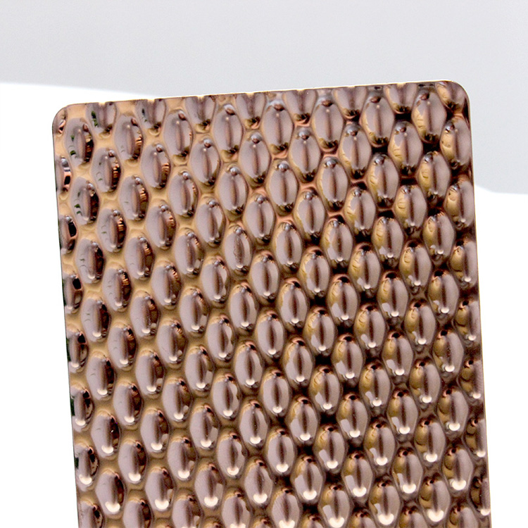 Rose Gold Rice Grains Stamped Stainless Steel Sheet