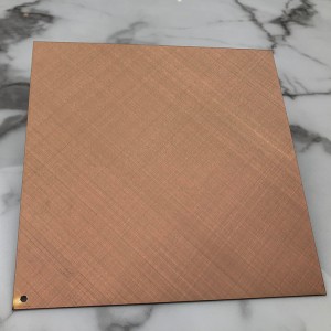 Rose Gold Mirror Cross Hairline Stainless Decorative Plate