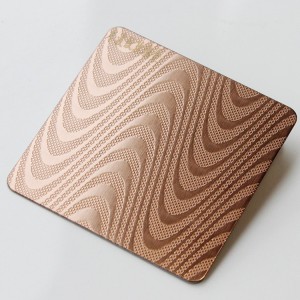Rose Gold Water Line Pattern Embossed Stainless Sheet
