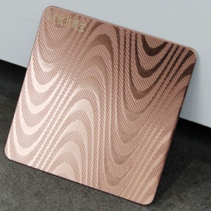 Rose Gold Water Line Pattern Embossed Stainless Sheet