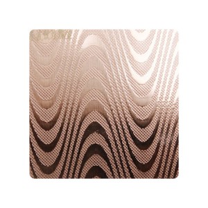 Rose Gold Water Line Pattern Embossed Stainless Sheet