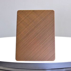 Rose Red Cross Hairline Stainless Steel Plate Manufacturer