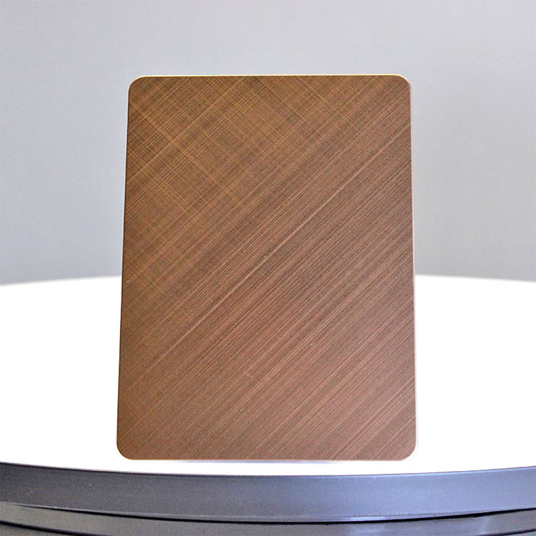 Rose Red Cross Hairline Stainless Steel Plate Manufacturer