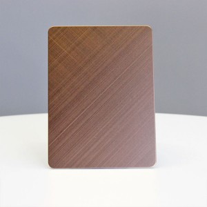 Rose Red Cross Hairline Stainless Steel Plate Manufacturer