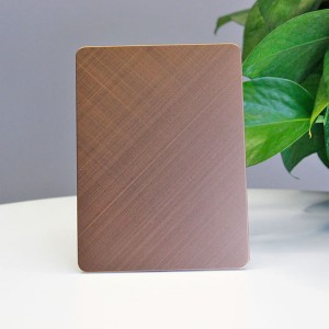 Rose Red Cross Hairline Stainless Steel Plate Manufacturer