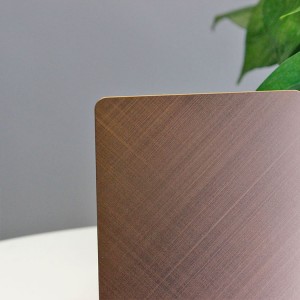 Rose Red Cross Hairline Stainless Steel Plate Manufacturer