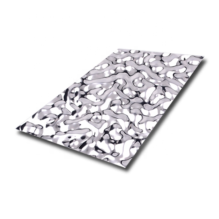 Silver Mirror Large Wave Stainless Steel Sheet