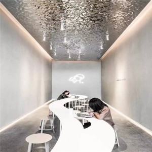 Silver Mirror Large Wave Stainless Steel Sheet