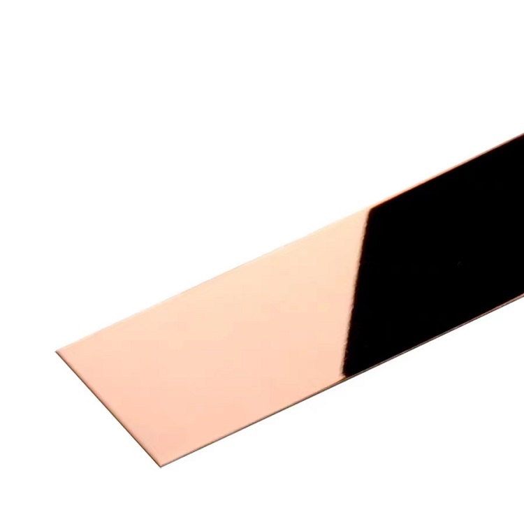 Rose Gold Mirror Stainless Steel Adhesive Roll