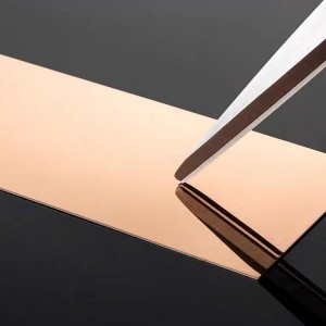 Rose Gold Mirror Stainless Steel Adhesive Roll