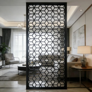 Luxury Black & Gold Titanium Stainless Steel Partition Wall Metal Screen