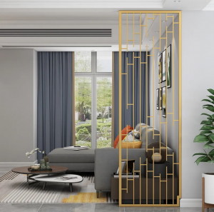 Luxury Black & Gold Titanium Stainless Steel Partition Wall Metal Screen