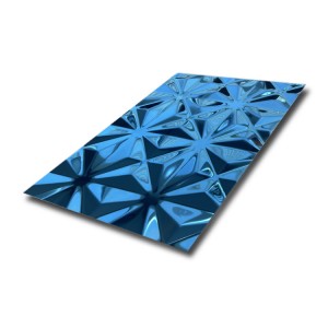 Blue Stamped Design Stainless Steel Sheet