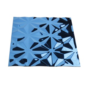 Blue Stamped Design Stainless Steel Sheet