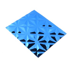 Blue Stamped Design Stainless Steel Sheet