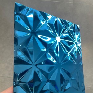 Blue Stamped Design Stainless Steel Sheet